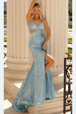 Clarisse 810730 - Sequin Embellished Open Back Prom Gown