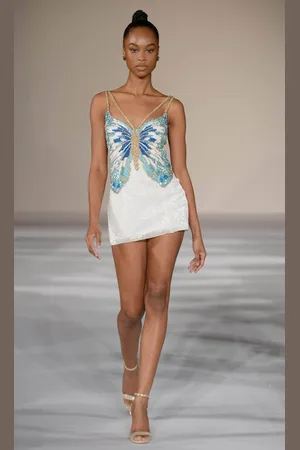 Sherri Hill 55075 - Sleeveless Butterfly Bulge Beaded Cocktail Dress