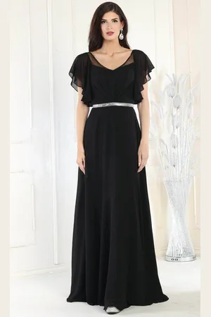 May Queen MQ1972 - Bell Sleeves V Neck A Line Dress