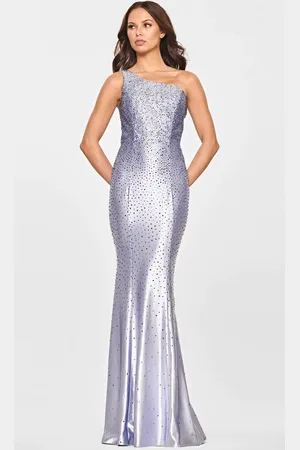 FAVIANA S10816 - Beaded Asymmetric Evening Dress