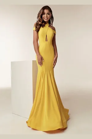 Jasz Couture 6238 Crisscrossed Bodice High Neck Mermaid Gown