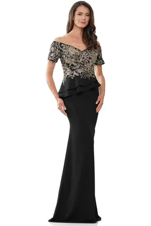 Rina Di Montella RD2918 - Embroidered Off Shoulder Formal Gown