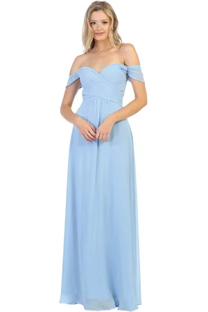 May Queen MQ1711B Off Shoulder Chiffon A-Line Dress