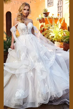 Rachel Allan Bridal RB3163 - Tie Strap Embroidered Bridal Gown
