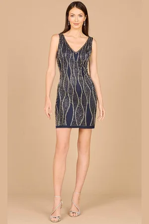 Lara Dresses 29010 - Beaded V-Neck Cocktail Dress