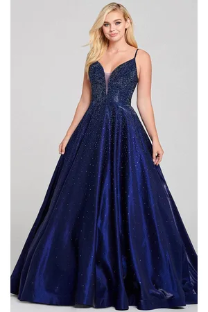 Ellie Wilde EW121005 - Sleeveless Stone Accent A-Line Long Gown