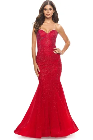 La Femme 31285 - Strapless Sweetheart Tulle Evening Dress
