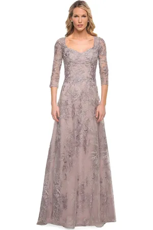La Femme 30078 - Embroidered Sheer Mother of the Groom Sheath Dress