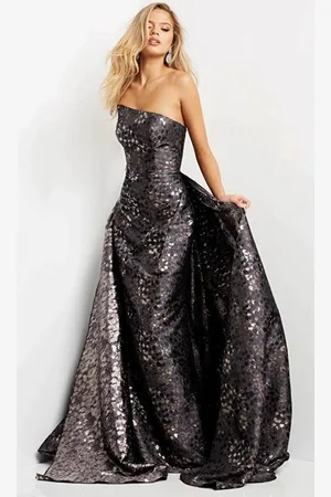 JOVANI 06255 - Strapless Straight Across Neck Evening Gown