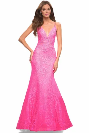 La Femme 30663 - Lace Mermaid Gown