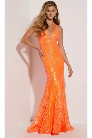 Jasz Couture 7432 - Deep V-Neck Sleeveless Dress