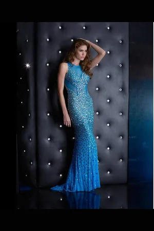 Jasz Couture 5058 Dress in Turquoise