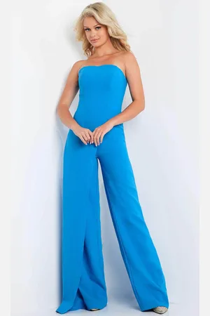 JOVANI 23082 - Strapless Drapes Evening Jumpsuit