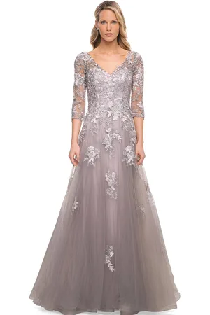 La Femme 30229 - Embroidered A-Line Dress