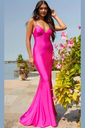 FAVIANA S10826 - V-Neck Tie Back Evening Gown