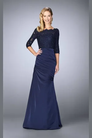 La Femme 24926 Off-Shoulder Ruched Mermaid Gown
