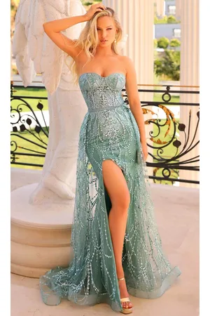 Clarisse 810728 - Embellished Prom Gown with Cape