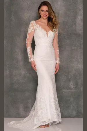 Dave & Johnny Bridal A10450 - Sheath Skirt Bridal Gown