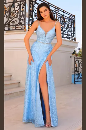 Clarisse 810735 - Sleeveless Illusion V-Back Prom Gown