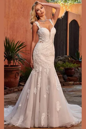 Rachel Allan Bridal RB5006 - Floral Embroidered Trumpet Gown