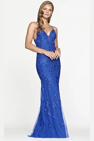 FAVIANA S10509 Beaded Applique Mermaid Gown