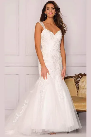 Dave & Johnny Bridal A10489 - Tulle Trumpet Skirt Bridal Gown