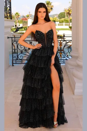 Clarisse 811045 - Strapless Tiered Prom Gown
