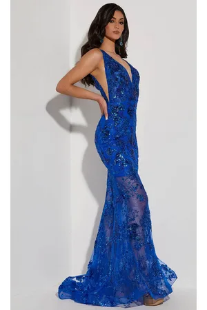 Jasz Couture 7440 - V-Neck Lace Prom Gown
