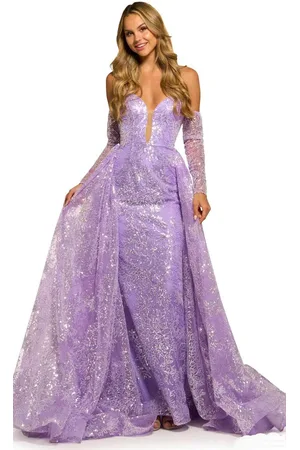 Sherri Hill 55385 - Sequin Lace Prom Gown With Overskirt