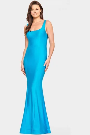 FAVIANA S10841 - Charmeuse Square Evening Dress