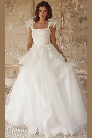 Jovani Bridal JB37575 - Square Ruffled Bridal Ballgown