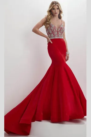 Panoply 14133 - Beaded Plunging Sweetheart Evening Gown