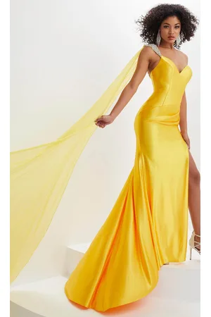 Panoply 14122 - Chiffon Cascade Evening Gown with Slit