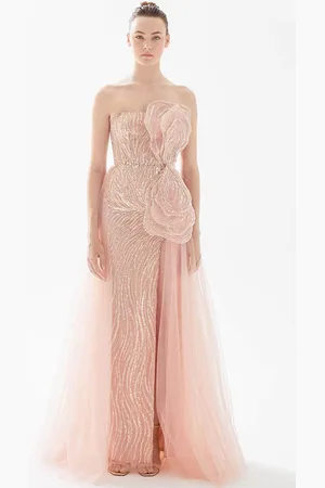 TARIK EDIZ 98308 - Strapless Beaded Evening Dress