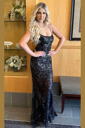 Jasz Couture 7408 - Sequined Sleeveless Dress