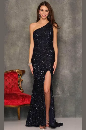 Dave & Johnny 10782 - One Shoulder Sheath Prom Gown