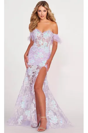 Ellie Wilde EW34034 - Feather trim Sweetheart Evening Dress