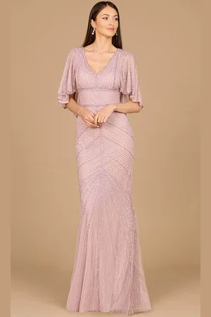 Lara Dresses 29022 - Cape Sleeve Mermaid Evening Gown