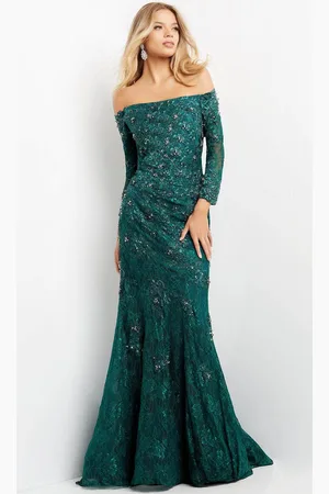 JOVANI 03651 - Straight Across Lace Evening Gown