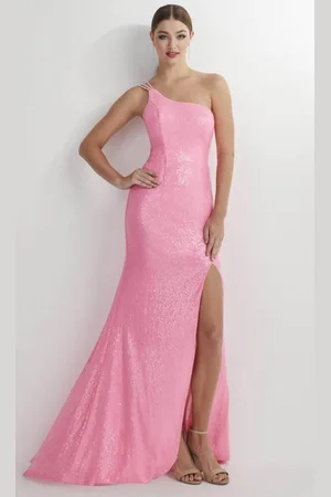 Studio 17 Prom 12908 - Asymmetrical Sequined Evening Gown