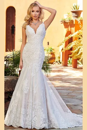 Rachel Allan Bridal RB4145 - V-Neck Trumpet Bridal Gown