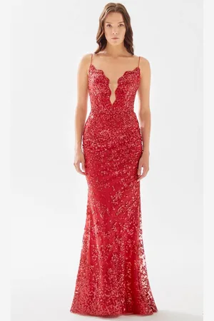 TARIK EDIZ 52119 - Embellished Scallop Bod Full Dress