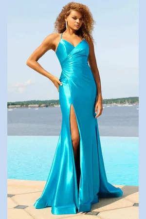 FAVIANA 11051 - Surplice V-Neck Mermaid Prom Gown