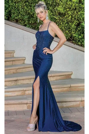 Dancing Queen 4242 - Sleeveless Straight-Across Neckline Evening Gown