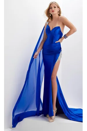 Panoply 14122 - Chiffon Cascade Evening Gown with Slit