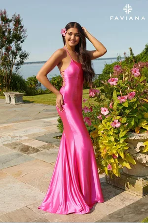 FAVIANA ES10890 - Stretch Satin Trumpet Gown