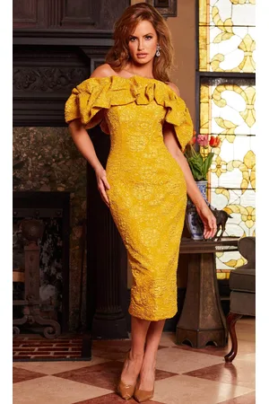 Tea length Dresses & Gowns for Women in yellow color