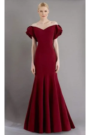 Janique 1943 Ruffled Off Shoulder Sweetheart Neck Mermaid Gown