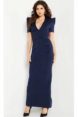 JOVANI 24021 - Puff Sleeve Column Mother of the Groom Gown