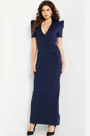 JOVANI 24021 - Puff Sleeve Column Mother of the Groom Gown